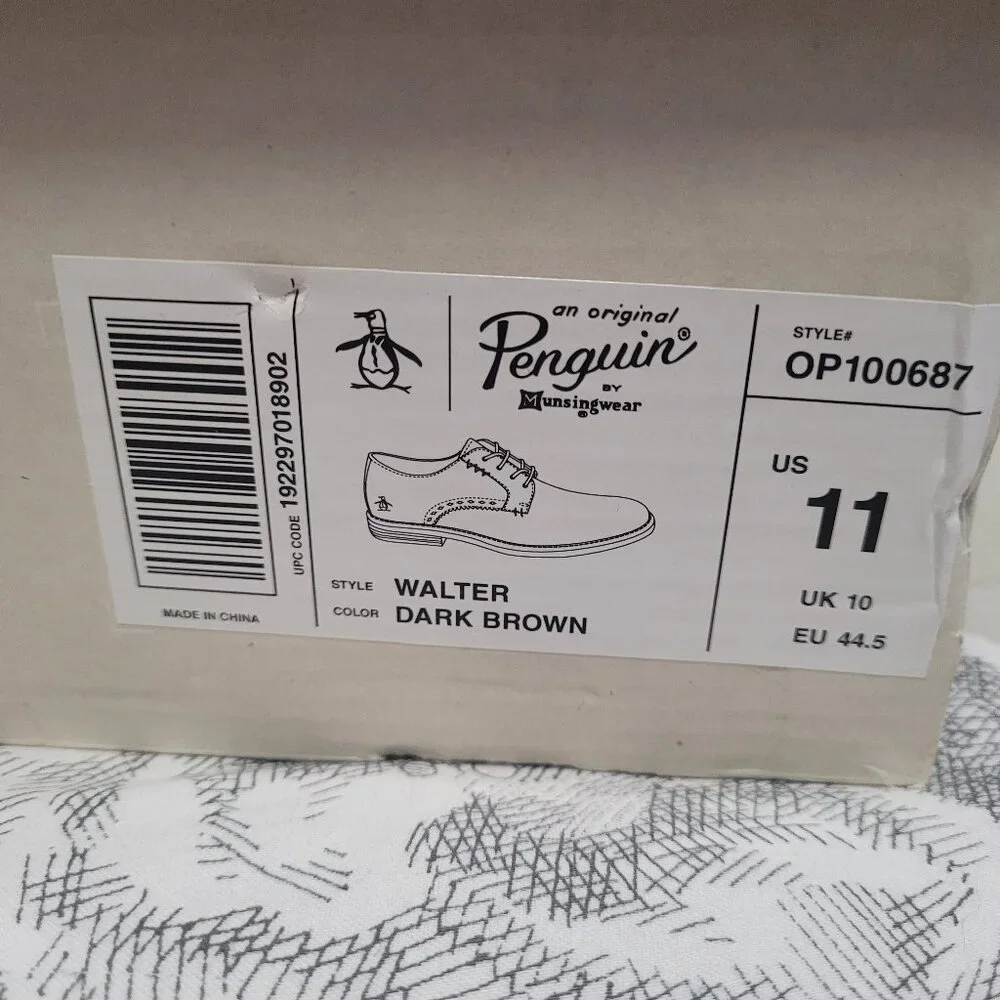 Original Penguin Walter Dark Brown Derby Oxford Size 11 NIB